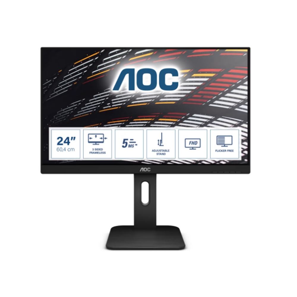 23.8 Aoc 24p1 Ips 5ms 60mhz 1xvga 1xhdmı 1xdp 1xdvı Fhd 1920x1080 Usb3.0 Hoparlör Çerçevesiz Yükseklik Ayarı Pıvot Vesa