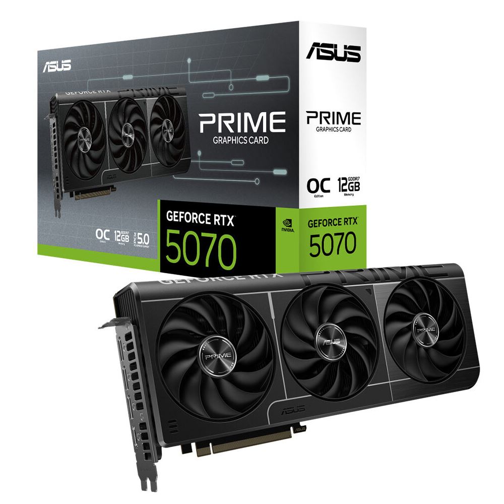 ASUS VGA PRIME-RTX5070-O12G-NVIDIA-GEFORCE-RTX 5070-12GB GDDR7-192bit--OC-2xHDMI-3xDP-DLSS4 EKRAN KARTI