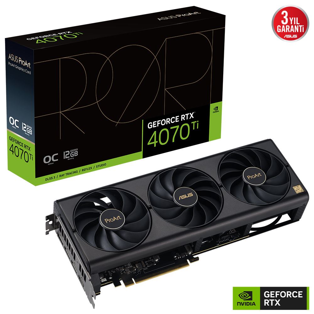 Asus Geforce Rtx 4070 Tı Proart Rtx 4070tı O12g 12gb Gddr6x 192bit 2760mhz Oc 2xhdmı 3xdp Dlss3 Ekran Kartı