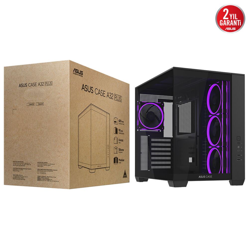 Asus A32 Plus M-Atx 3.2 Gen 2x1 Type C Portu Ve 360mm Aıo Cpu Soğutucu & 420mm Ekran Kartıyla Uyumlu