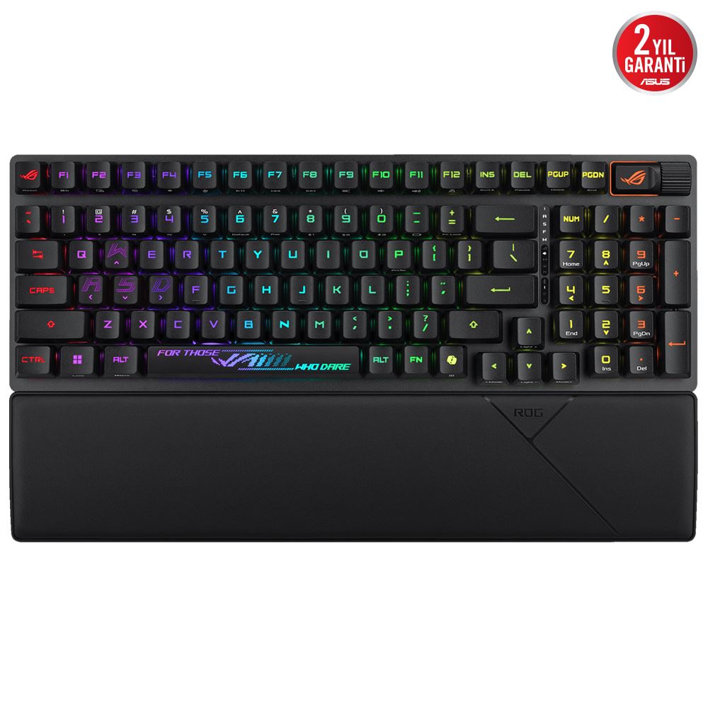 Asus Rog Claymore Iı/Rx Red/Pbt/Uk Aura Sync Rgb Bilek Desteği Mekanik Oyuncu Klavye Rog Rx Red Swıtch İngilizce