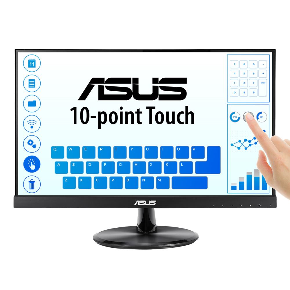 Asus Kurumsal Vt229h 21.5 Ips 1920x1080 5ms 60hz 250cd Hdmı Vga Hoparlör Vesa 3yıl 10 Parmak Dokunmatık Çerçevesiz Eyecare  Flıcker-Free Düşük Mavi Işık Monitör