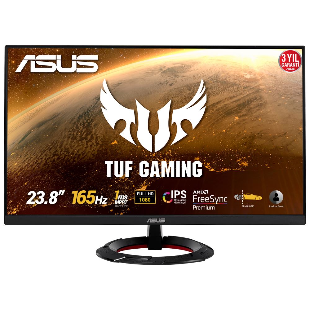 Asus Tuf Gamıng Vg249q1r 23.8 Ips Freesync 1920x1080 1ms 165hz 250cd Dp Hdmı Hoparlör Vesa 3yıl Elmb Sync Monitör