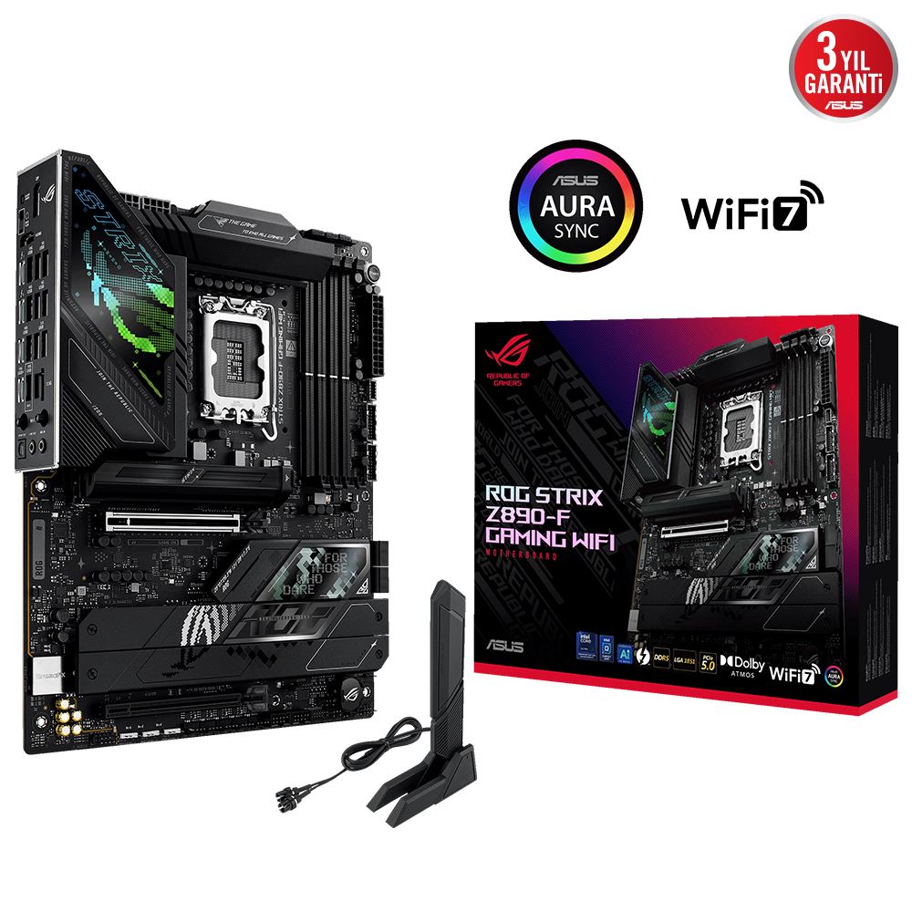 Asus Rog Strıx Z890-f Gamıng Wıfı Ddr5 8600mt/s 1xhdmı 1xdp 2xusb Type-c 5xm.2 Atx 1851p(ıntel Ultra Processors Serıes2)