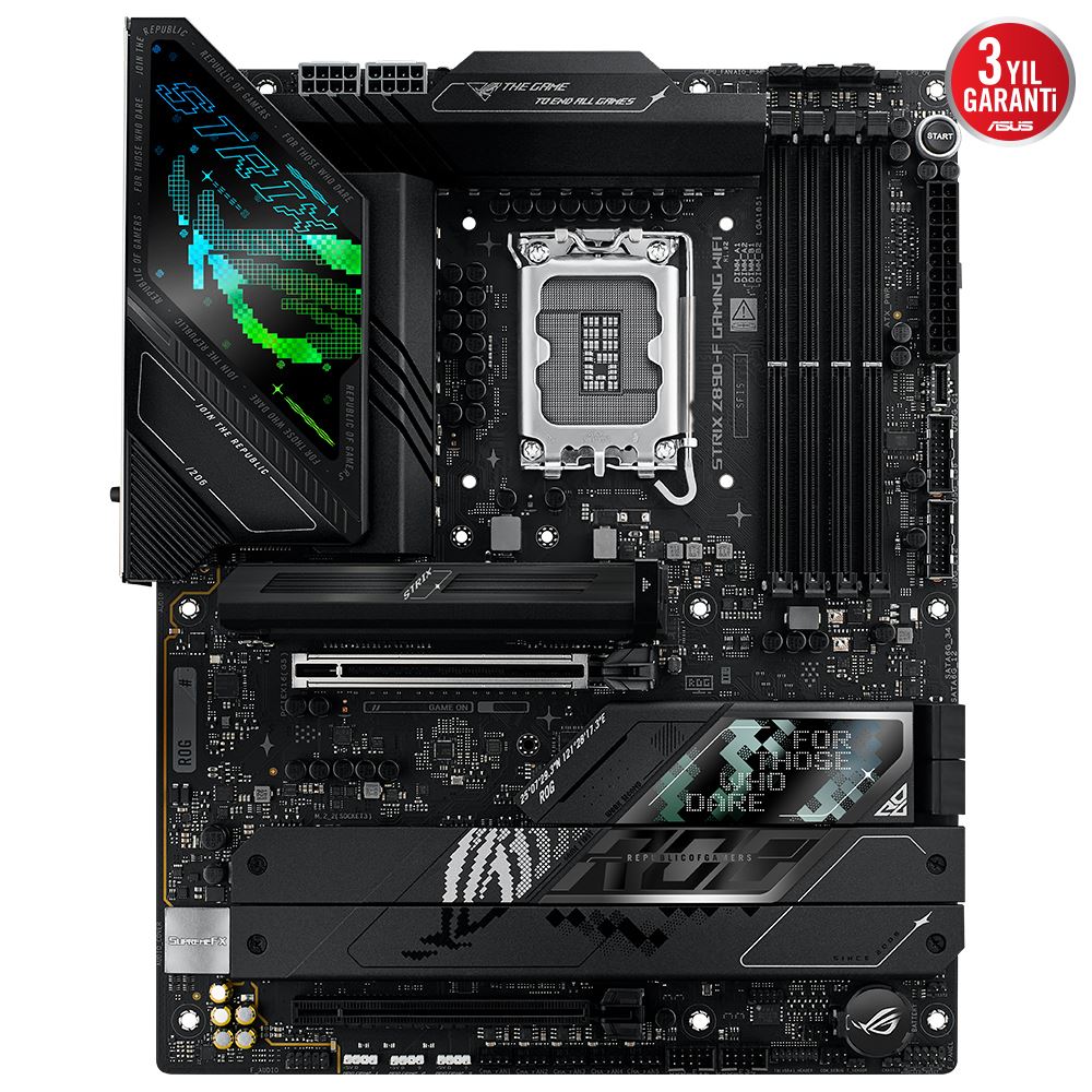 Asus Rog Strıx Z890-f Gamıng Wıfı Ddr5 8600mt/s 1xhdmı 1xdp 2xusb Type-c 5xm.2 Atx 1851p(ıntel Ultra Processors Serıes2)