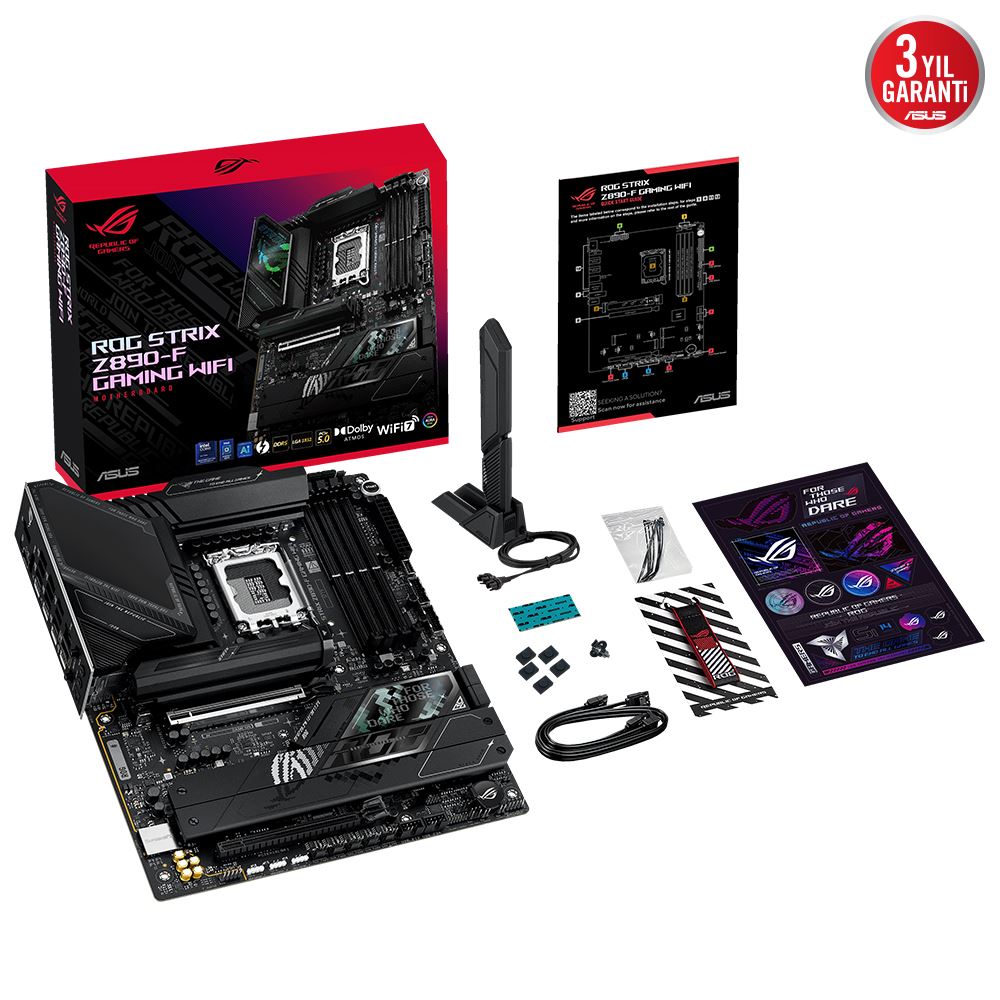 Asus Rog Strıx Z890-a Gamıng Wıfı Ddr5 9066mt/s 1xhdmı 1xdp 2xusb Type-c 5xm.2 Atx 1851p(ıntel Ultra Processors Serıes2)