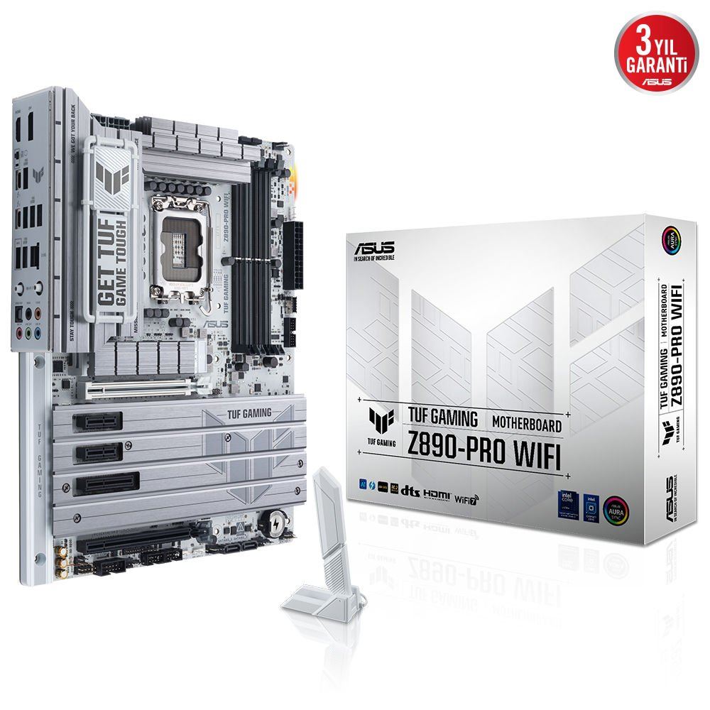 Asus TUF Gaming Z890-Pro WiFi DDR5 9066MHz(OC) LGA1851 M.2 mATX Anakart