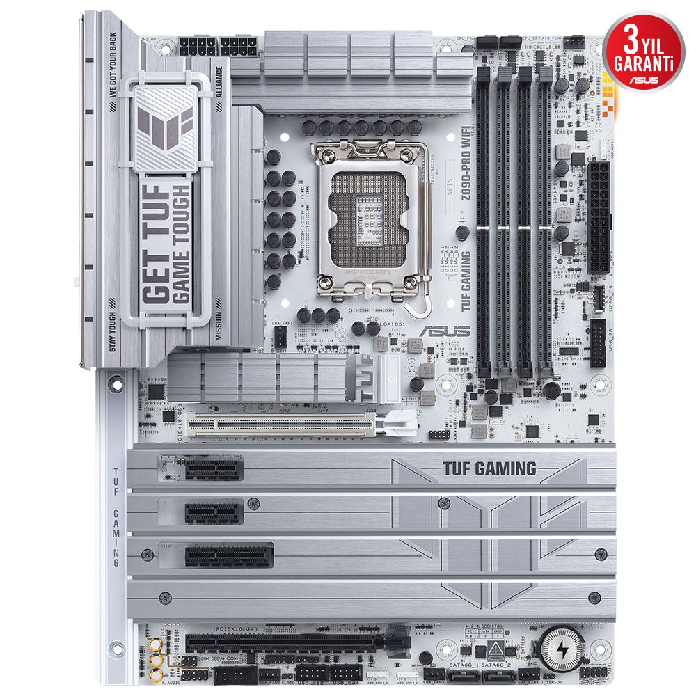 Asus Tuf Gamıng Z890-pro Wıfı Ddr5 9066mt/s 1xhdmı 1xdp 2xusb Type-c 4xm.2 Atx 1851p (ıntel Ultra Processors Serıes 2)