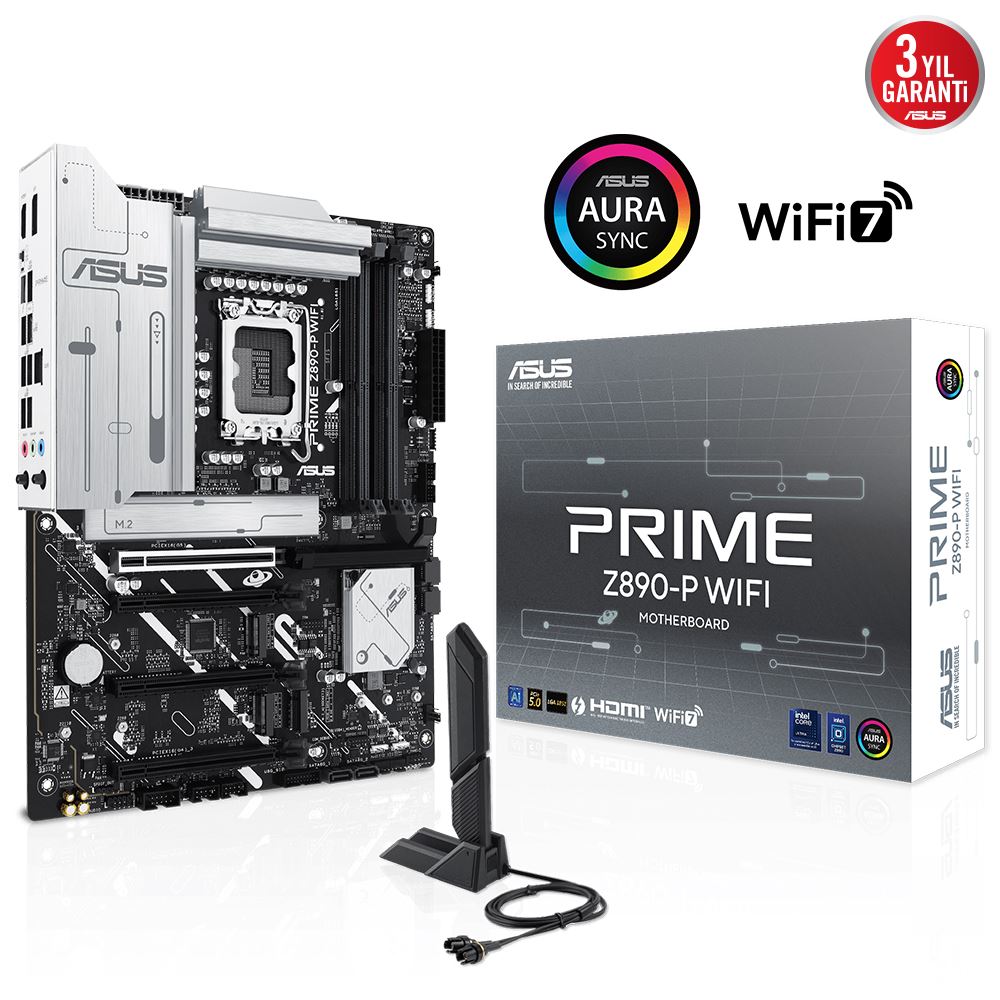 Asus Prıme Z890-p Wıfı Ddr5 8666mt/s 1xhdmı 1xdp 1xusb Type-c 4xm.2 Atx 1851p (ıntel Ultra Processors Serıes 2)