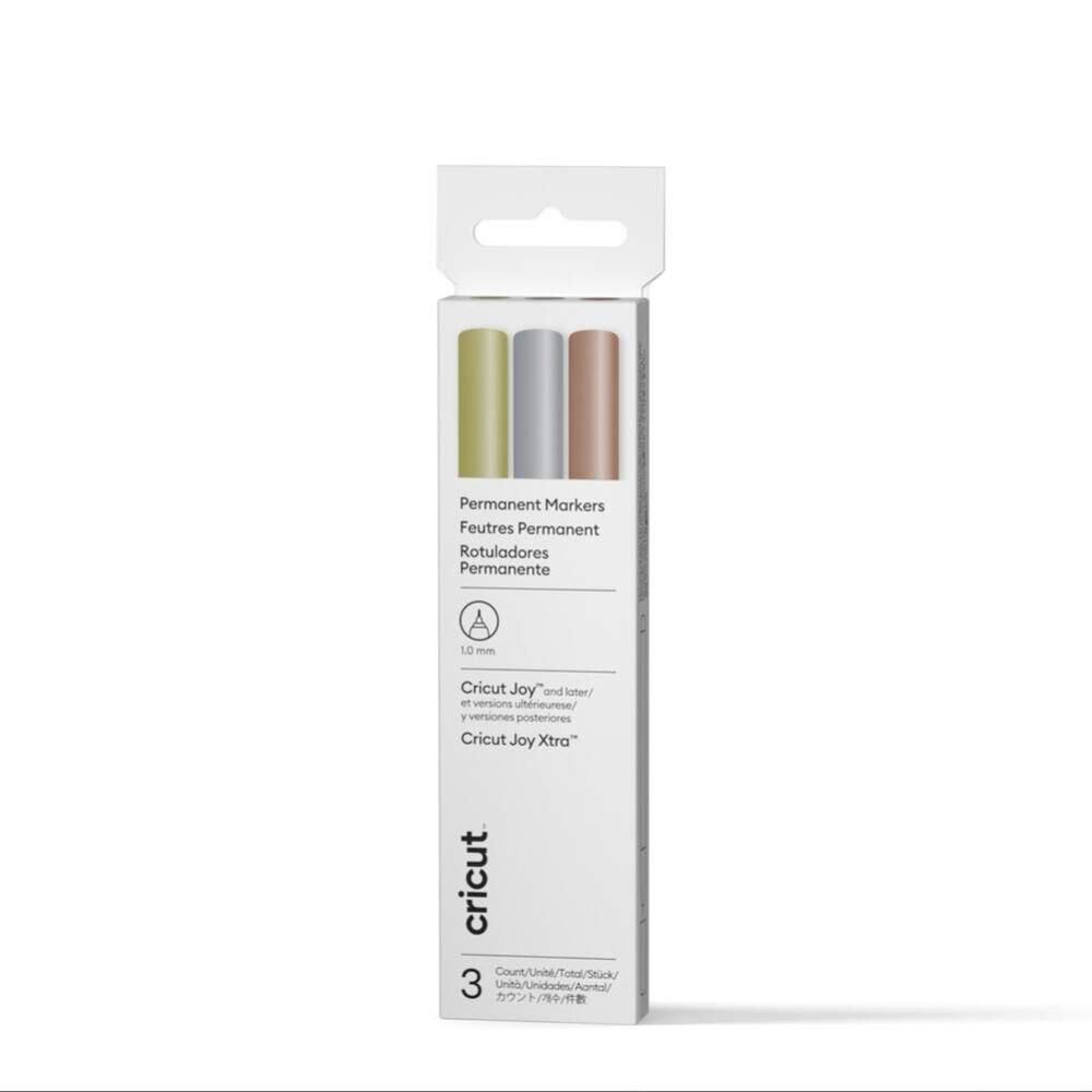 Cricut 2011934 Joy Kalici 3lü Marker Seti̇ 1.0mm Altin Gümüş Bakir