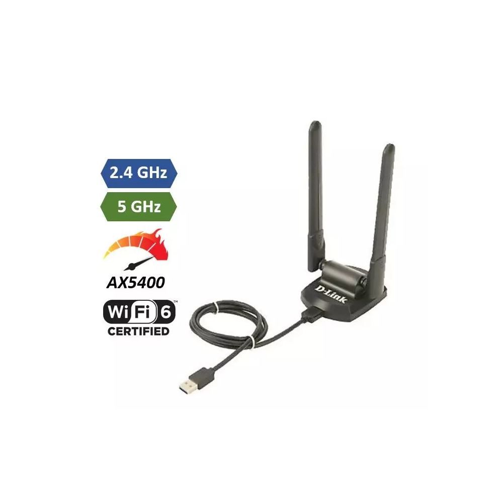 D-Link DWA-XE5452 Kablosuz AX5400 Tri-Band USB 3.0 Adaptör