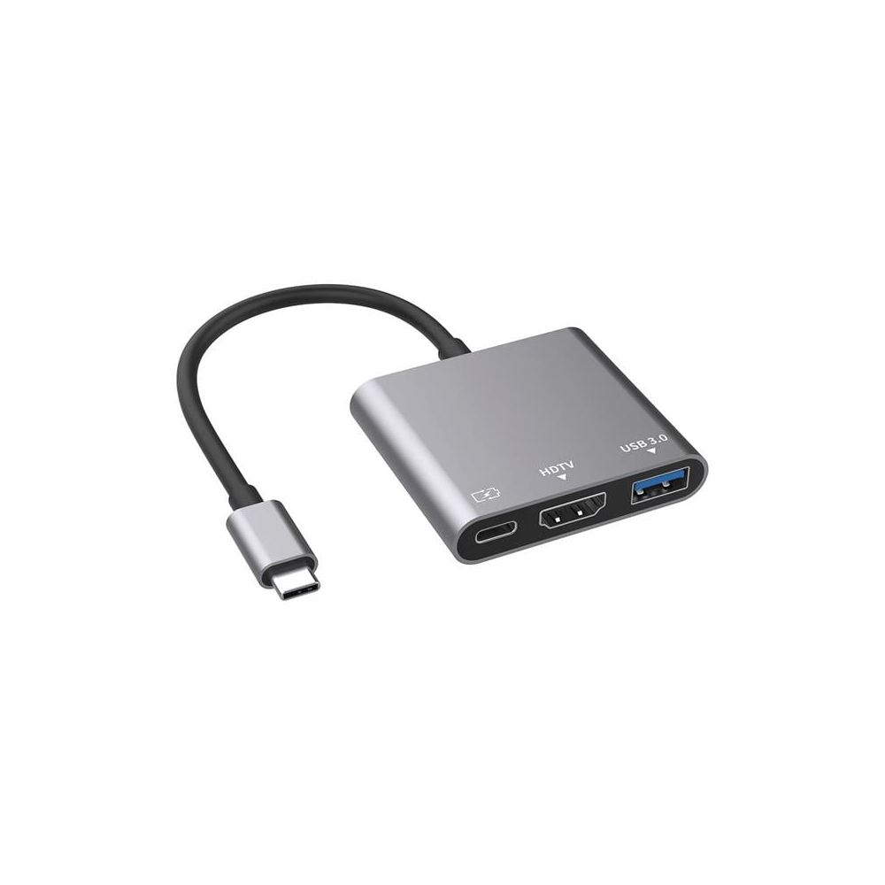 Enkado EKD-TP43 3'ü 1 Arada Type-C Hub Adaptör 4k Hdmi USB3.0 Ve Pd Şarj Destekli Metal Dönüştürücü