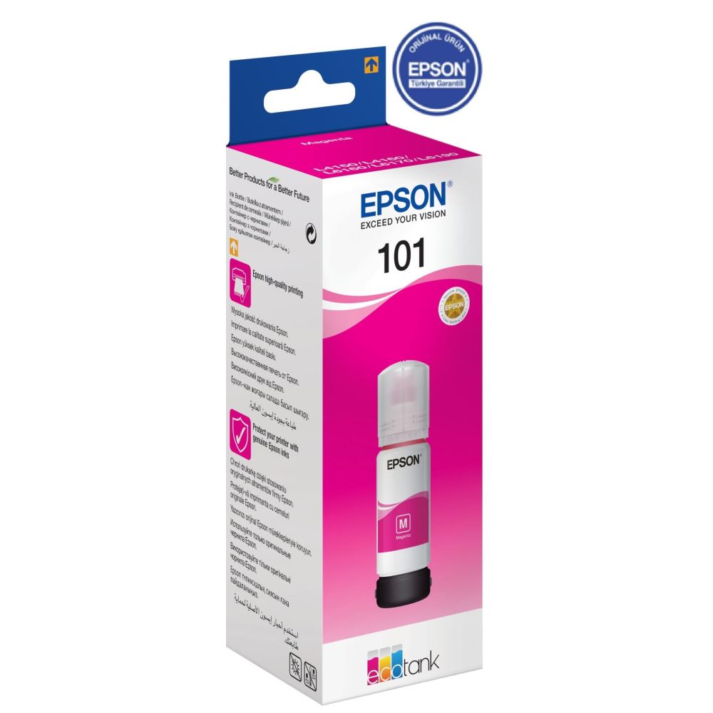Epson EcoTank 101 70ml Orijinal Magenta (Kırmızı) Mürekkep Kartuş C13T03V34A