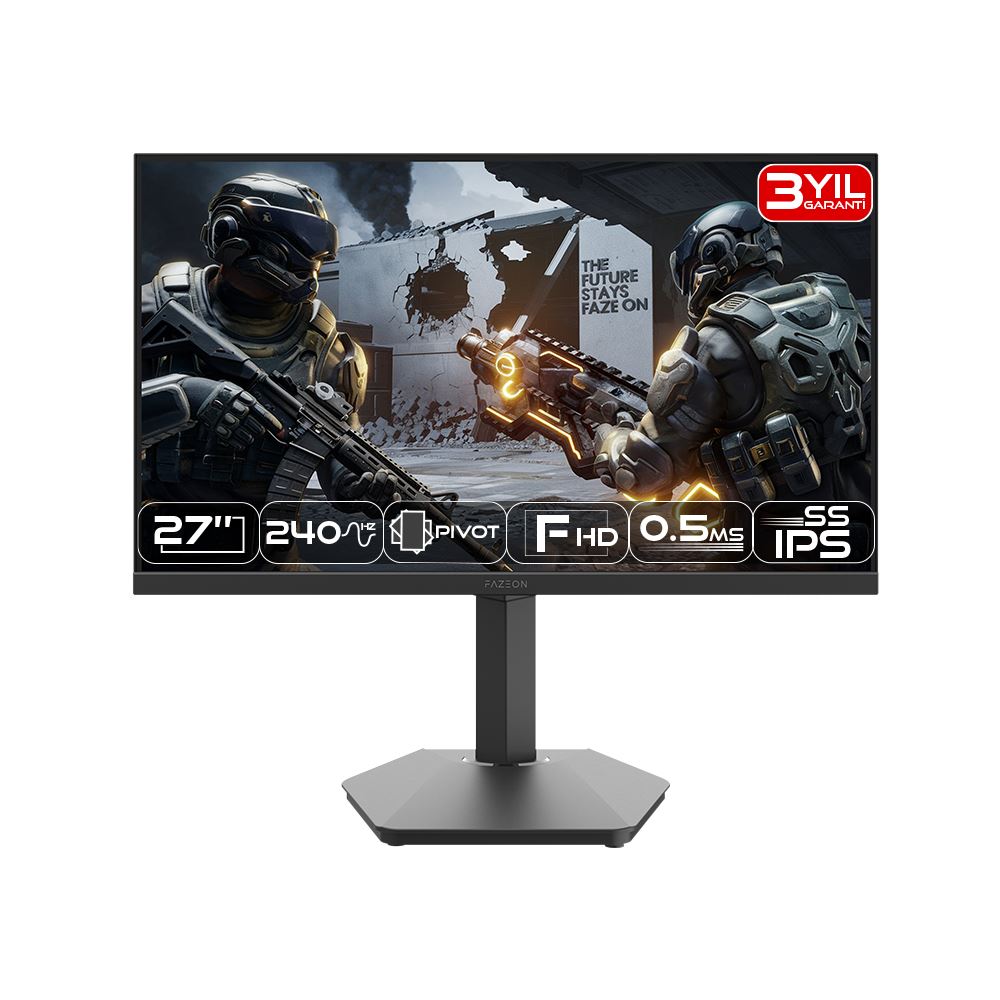 FAZEON X27F240P 27" 240Hz 0.5ms FAST IPS FHD PIVOT RGB GAMING MONITOR