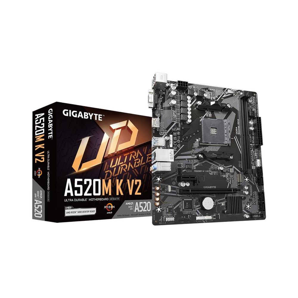 Gıgabyte A520m-k V2 Ddr4 5100mhz 1xvga 1xhdmı 1xm.2 Usb 3.2 Matx Am4 (amd Am4 5000/4000 /3000 Serisi İle Uyumlu)