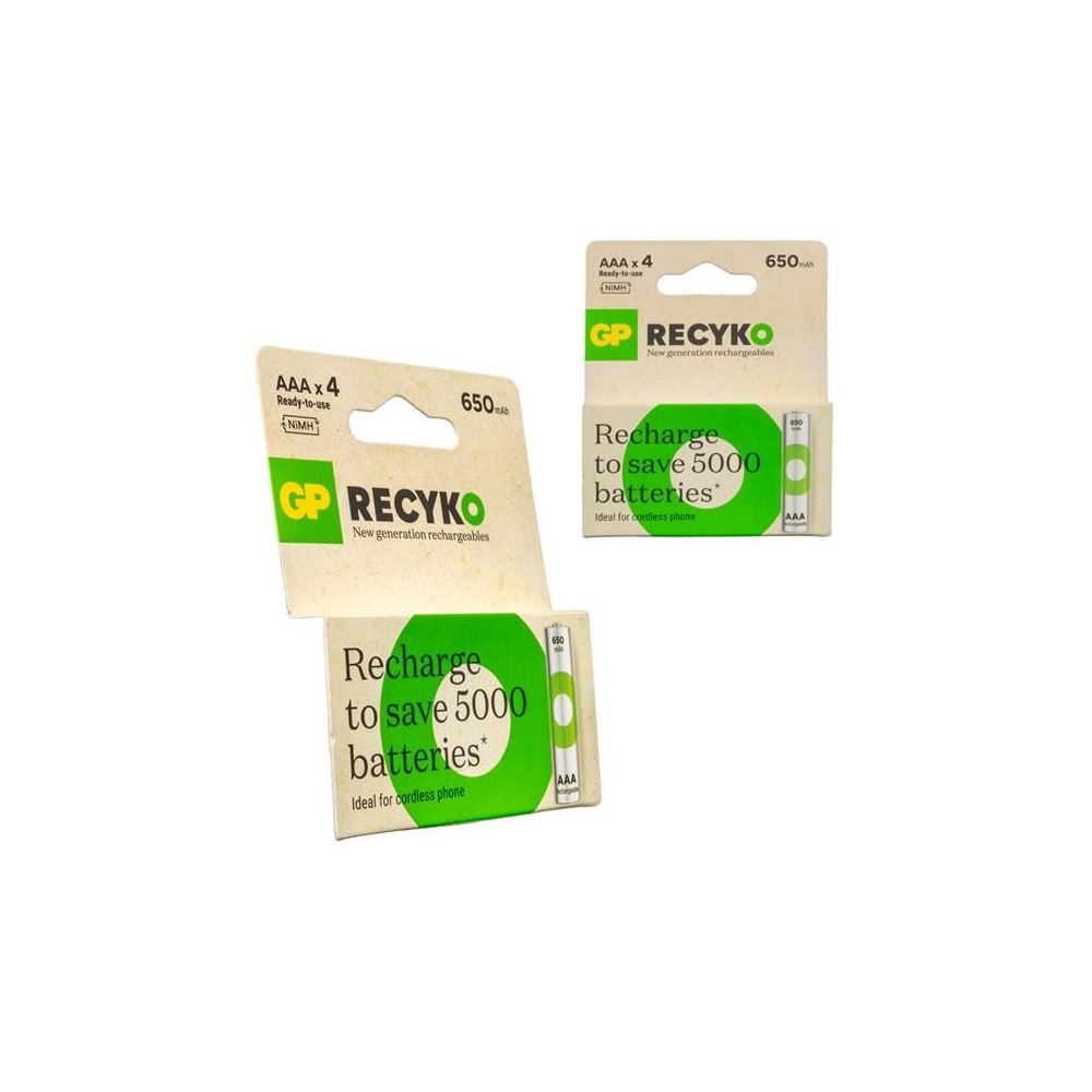 Gp Recyko 650 Mah R03 Aaa Şarjlı 4'lü İnce Kalem Pil