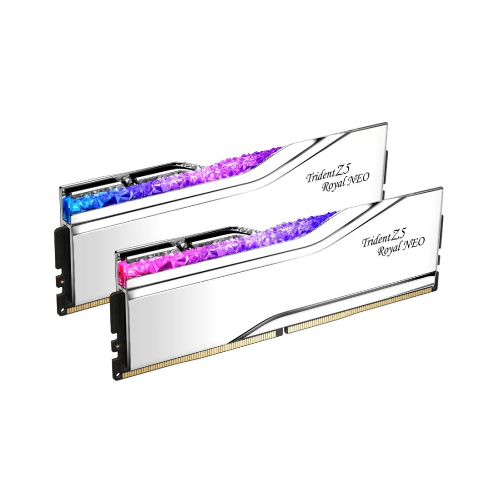 G.Skill Trident Z5 Royal Neo Silver RGB 64GB (2X32GB) DDR5 6000MHz CL26 AMD EXPO RAM Bellek