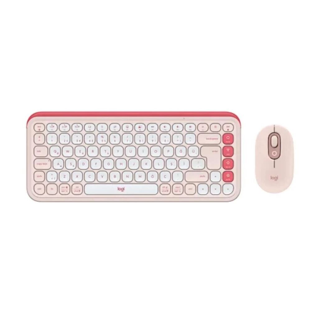 Logitech Pop Icon Bluetooth Klavye & Mouse Seti Pudra Pembe 920-013077