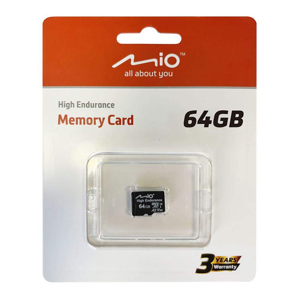 Mio 64GB High Endurance U3 XC1 A2 V30 MicroSD Hafıza Kartı