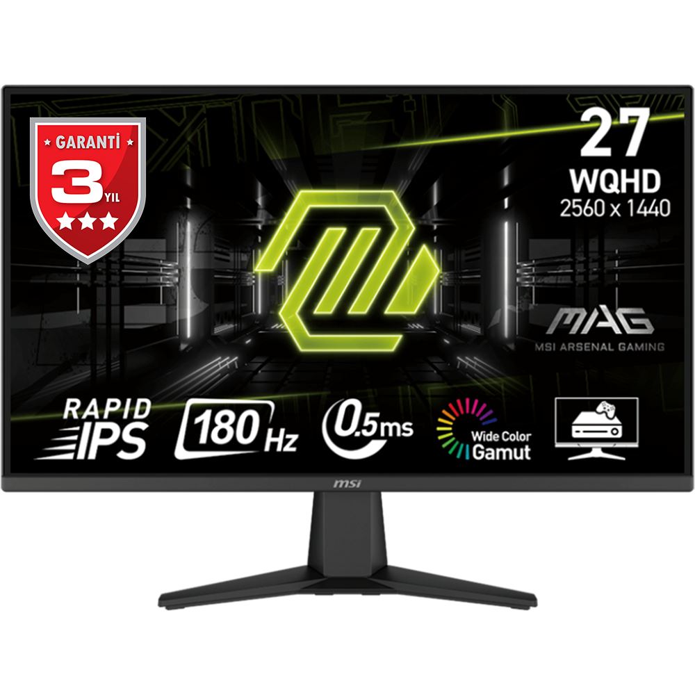 Msı 27 Mag 275qf 2560x1440 (Wqhd) 16:9 Flat Rapıd Ips 180hz 0.5ms Adaptıve-Sync Gamıng Monıtor