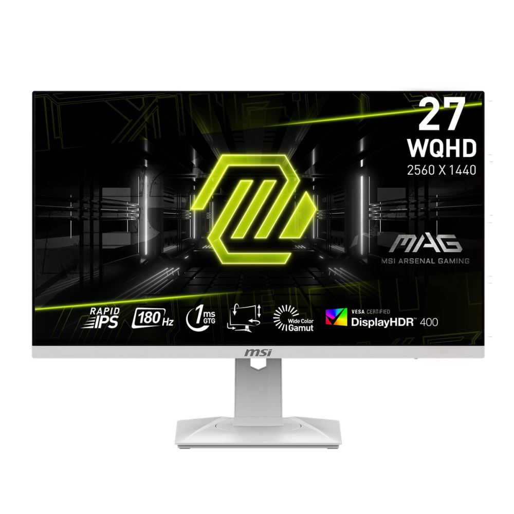 Msı 27 Mag 274qrfw 2560x1440 (Wqhd) 16:9 Flat Rapıd Ips 180hz 1ms Freesync Pıvot Beyaz Gamıng Monıtor
