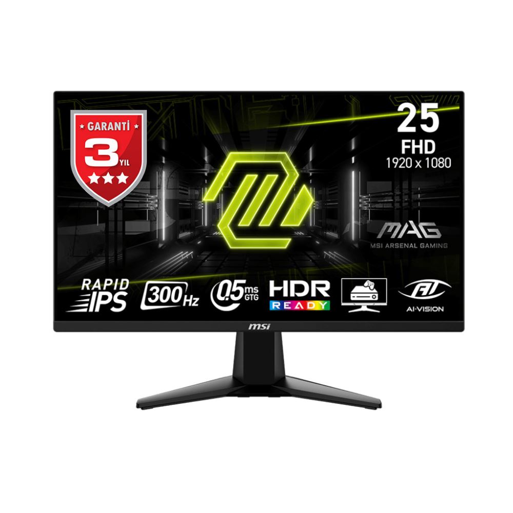 Msı 24.5 Mag 255xf 1920x1080 (Fhd) 16:9 Flat Ips 300hz 0.5ms (Gtg) Adaptıve-Sync Gamıng Monıtor