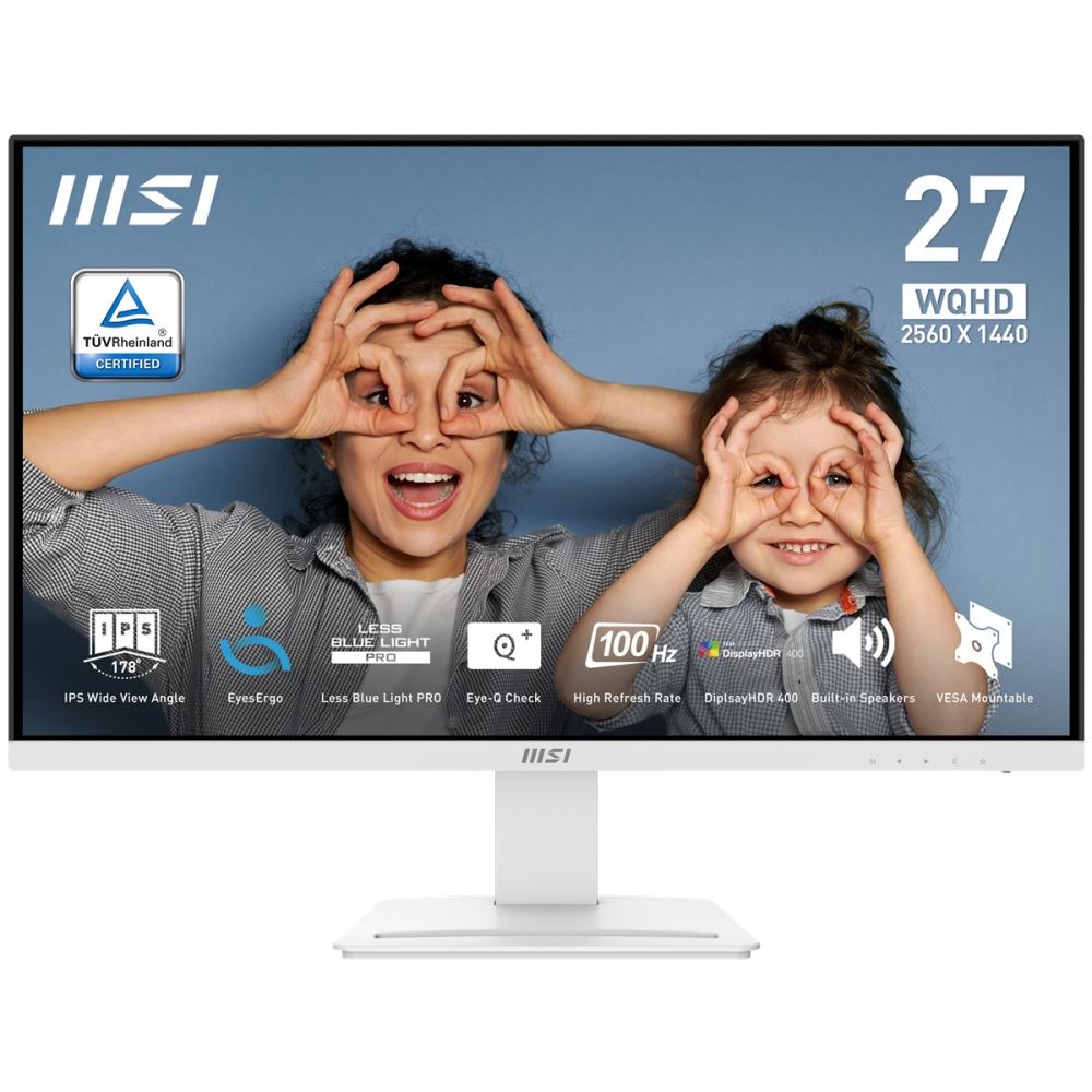 Msı 27" Pro Mp273qw E2 2560x1440 (Wqhd) 16:9 Flat Ips 100hz 1ms Adaptıve-Sync Beyaz Monıtor