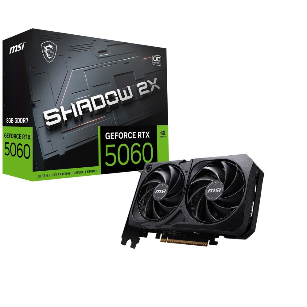 Msı Vga Geforce Rtx 5060 8g Shadow 2x Oc Rtx5060 8gb Gddr7 128b Dx12 Pcıe 5.0 X16 (3xdp 1xhdmı)