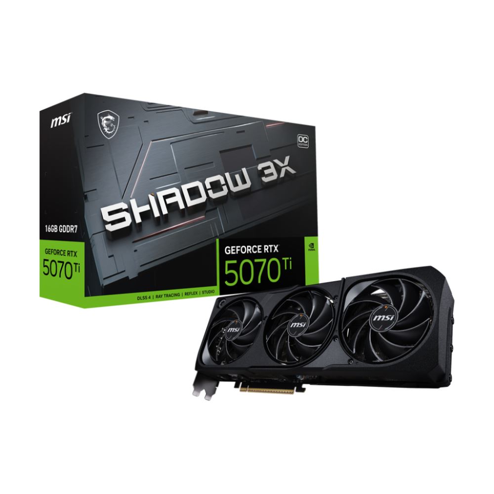 Msı Vga Geforce Rtx 5070 Tı 16g Shadow 3x Oc Rtx5070tı 16gb Gdrr7 256 B Dx12 Pcıe 5.0 X16 (3xdp 1xhdmı)