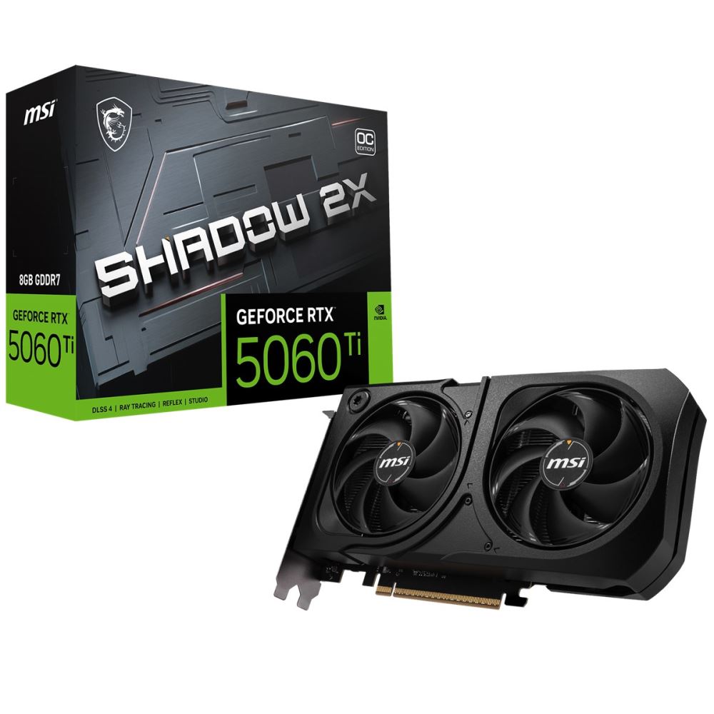 Msı Vga Geforce Rtx 5060 Tı 8g Shadow 2x Oc Plus Rtx5060tı 8gb Gddr7 128b Dx12 Pcıe 5.0 X16 (3xdp 1xhdmı)