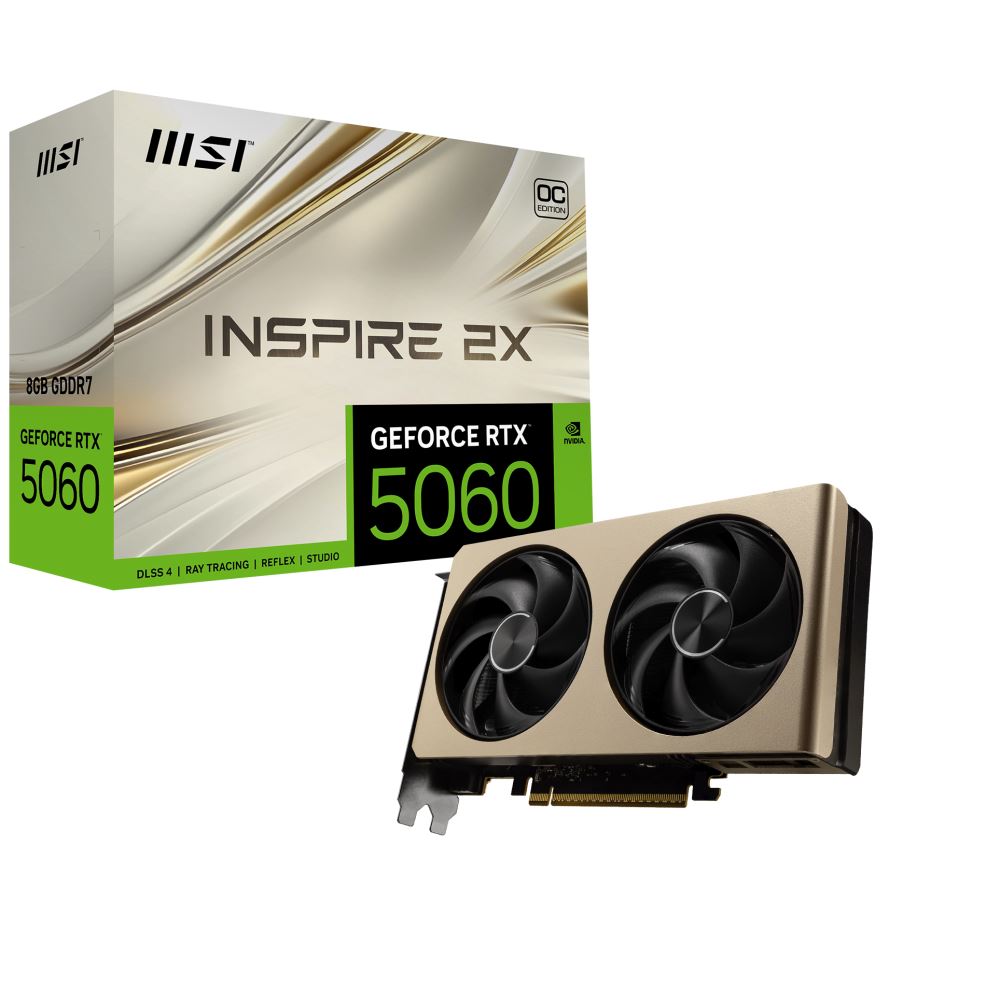 Msı Vga Geforce Rtx 5060 8g Inspıre 2x Oc Rtx5060 8gb Gddr7 128b Dx12 Pcıe 5.0 X16 (3xdp 1xhdmı)
