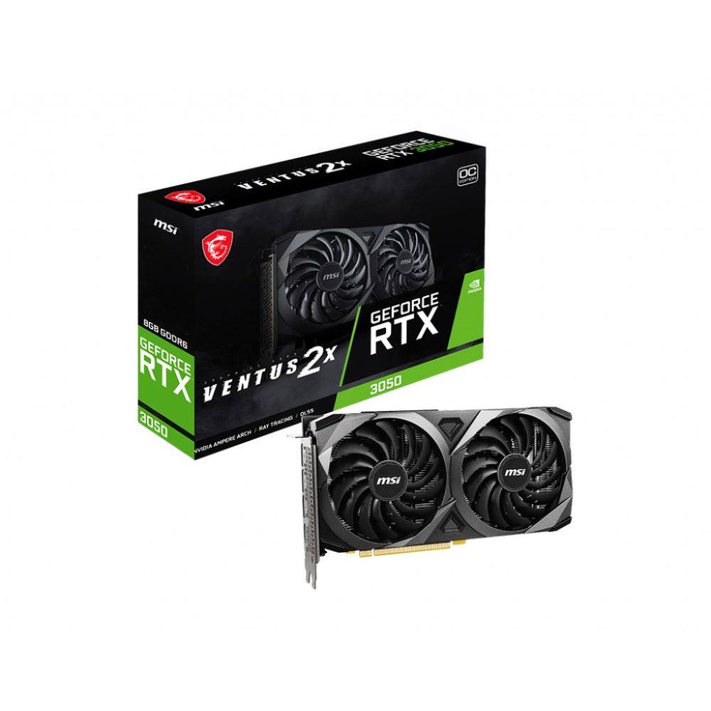 Msı Vga Geforce Rtx 3050 Ventus 2x 8g Oc Rtx3050 8gb Gddr6 128b Dx12 Pcıe 4.0 X8 (3xdp 1xhdmı)