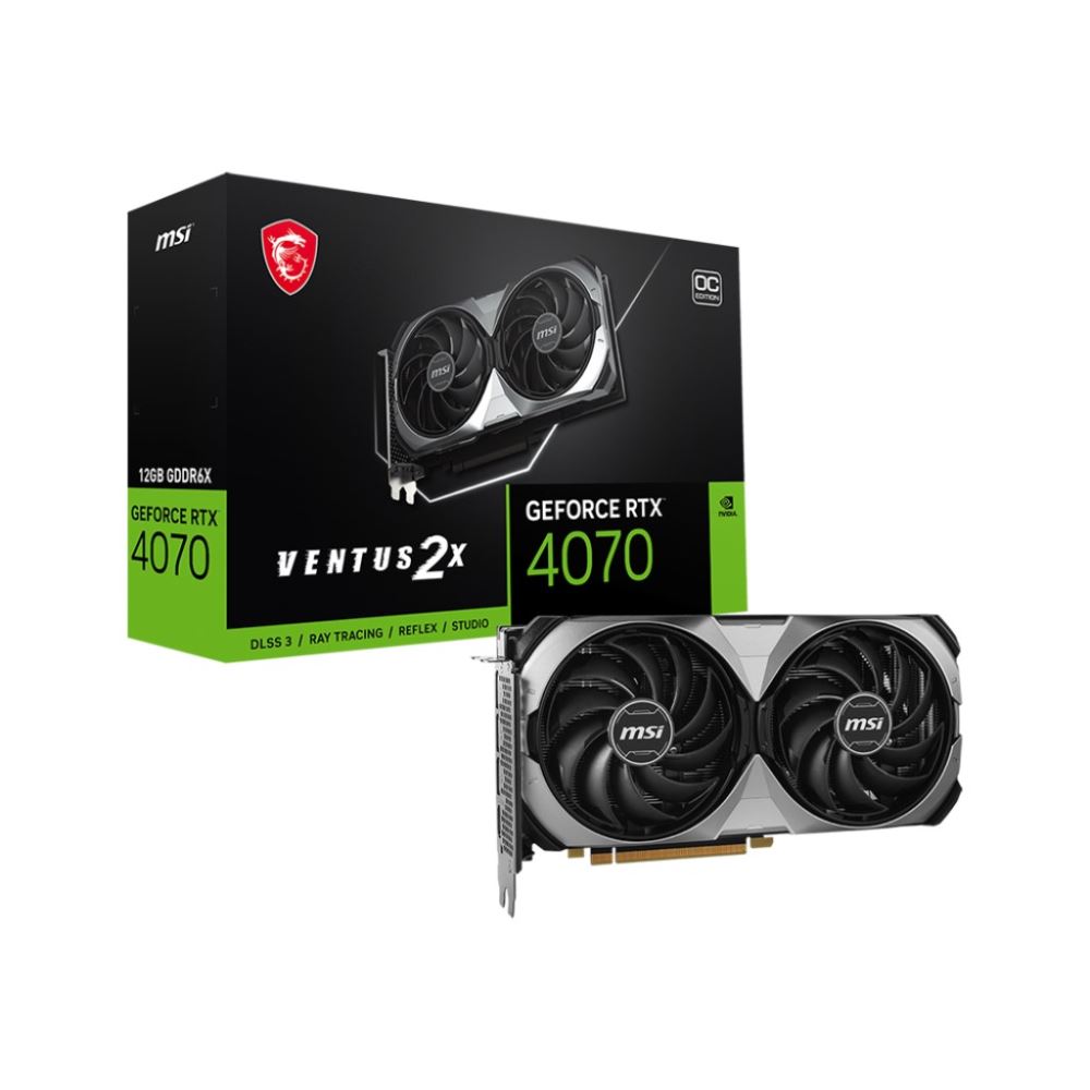 Msı Vga Geforce Rtx 4070 Ventus 2x E 12g Oc Rtx4070 12gb Gddr6x 192b Dx12 Pcıe 4.0 X16 (3xdp 1xhdmı)