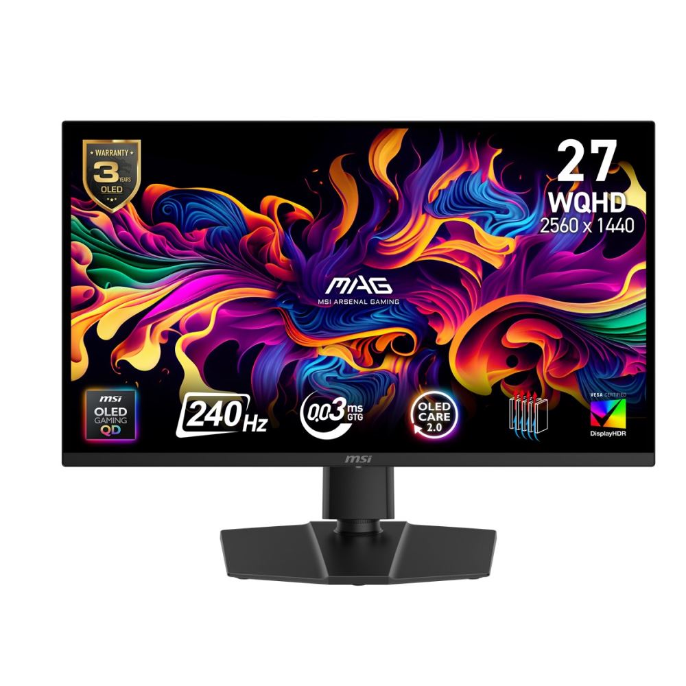 Msı 26.5 Mag 271qp Qd-Oled X24 2560 X 1440 (Wqhd) 16:9 Flat Qd-Oled 240hz 0.03ms (Gtg) Adaptıve-Sync Gamıng Monıtor