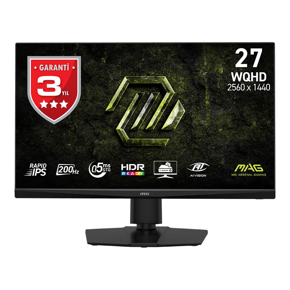 Msı 27 Mag 272qpf E20 2560x1440 (Wqhd) 16:9 Flat Rapıd Ips 200hz 0.5ms (Gtg Min) Freesync Premıum Pıvot Gamıng Monıtor
