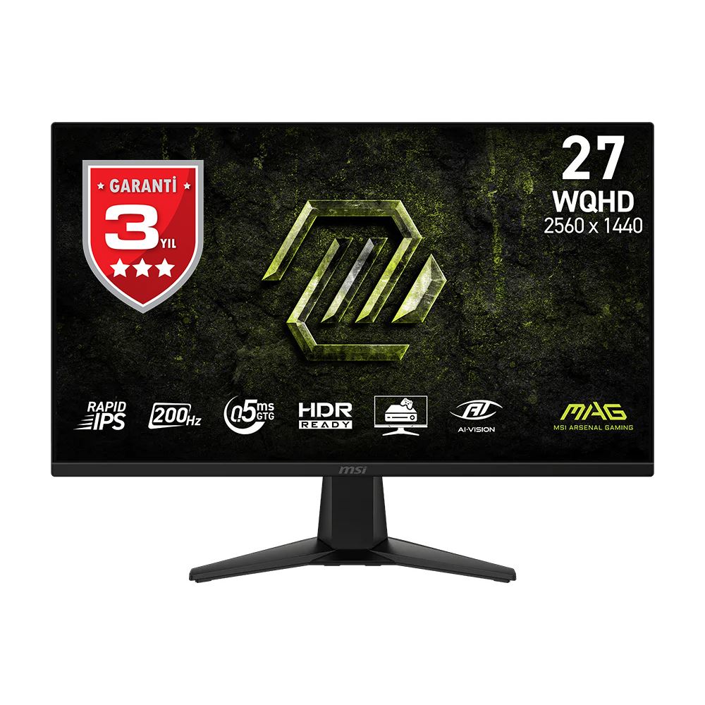 Msı 27 Mag 275qf E20 2560x1440 (Wqhd) 16:9 Flat Rapıd Ips 200hz 0.5ms (Gtg Min.) Freesync Premıum Gamıng Monıtor