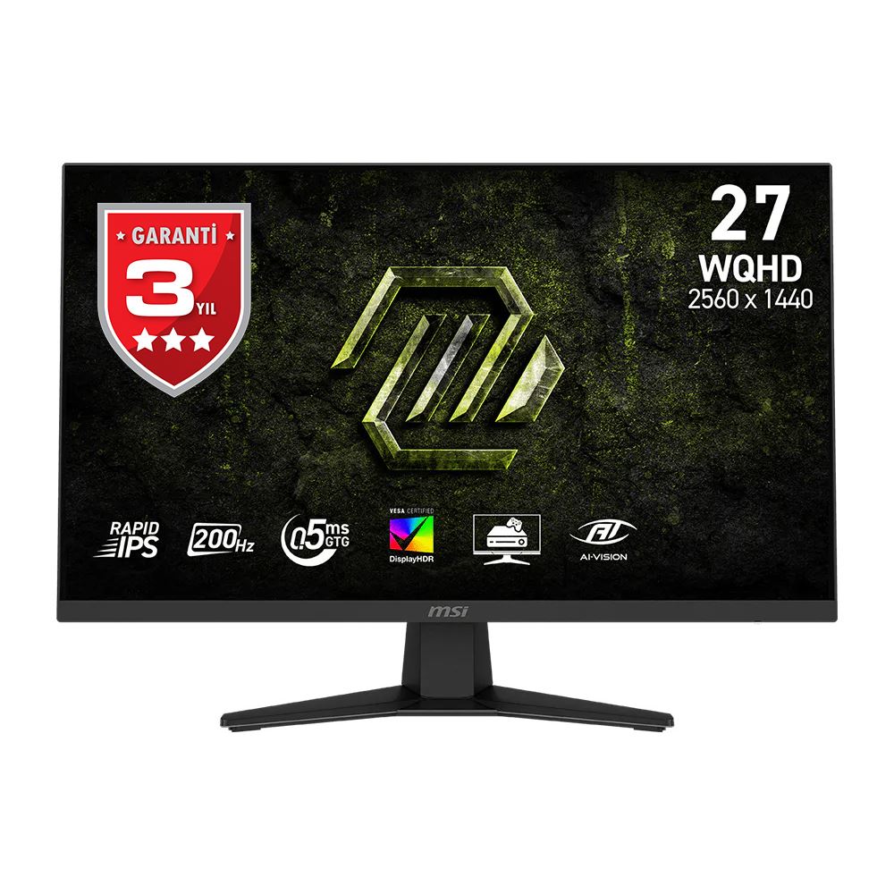 Msı 27 Mag 274qf E20 2560x1440 (Wqhd) 16:9 Flat Rapıd Ips 200hz 0.5ms(Gtg Min.) Adaptıve-Sync Gamıng Monıtor