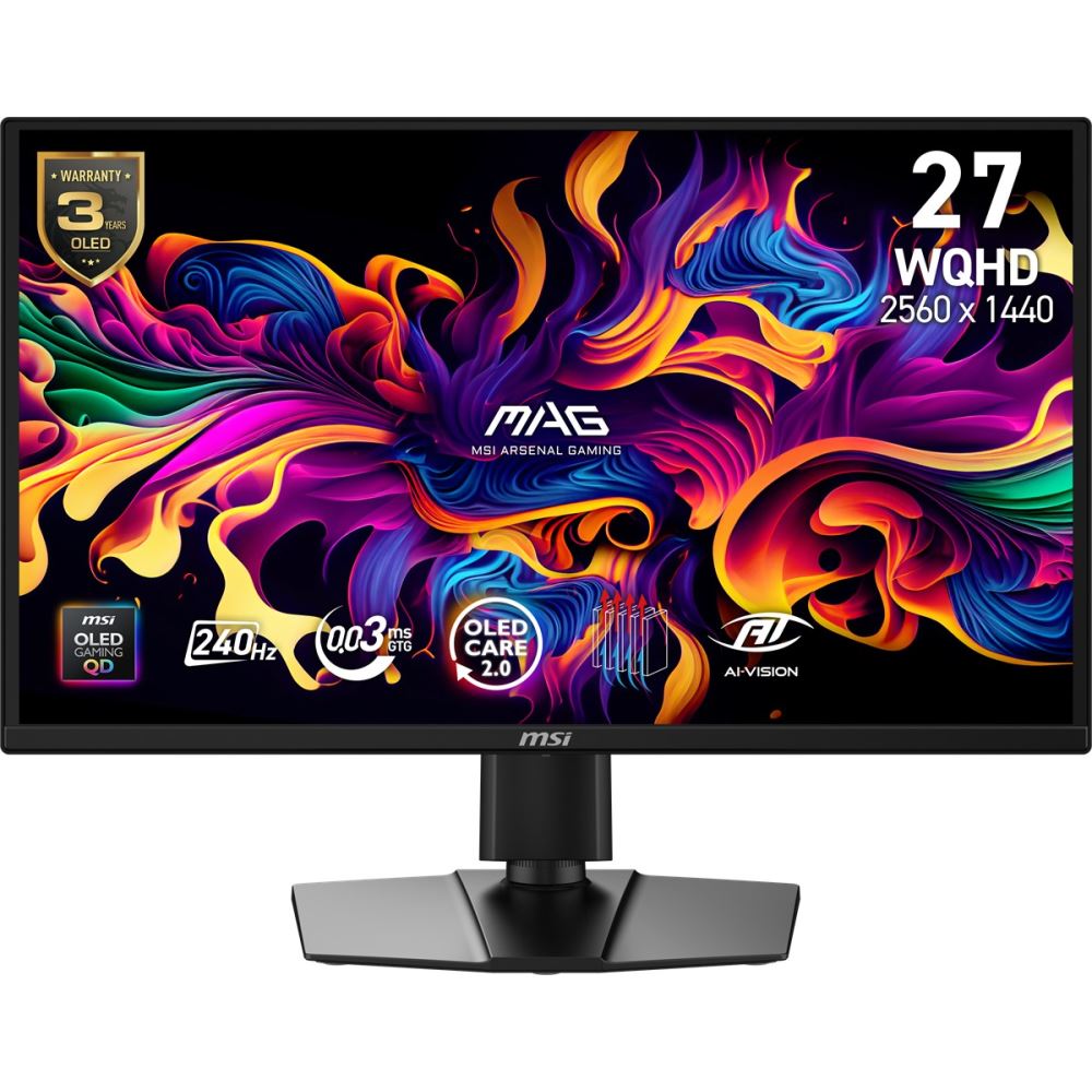 Msı 26.5 Mag 272qp Qd-Oled X24 2560x1440 (Wqhd) 16:9 Flat Qd-Oled 240hz 0.03ms (Gtg) Freesync Premıum Pıvot Gamıng Monıtor