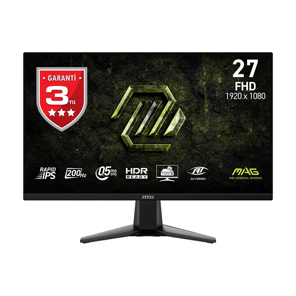Msı 27 Mag 275f E20 1920x1080 (Fhd) 16:9 Flat Rapıd Ips 200hz 0.5ms (Min.) Adaptıve-Sync Gamıng Monıtor