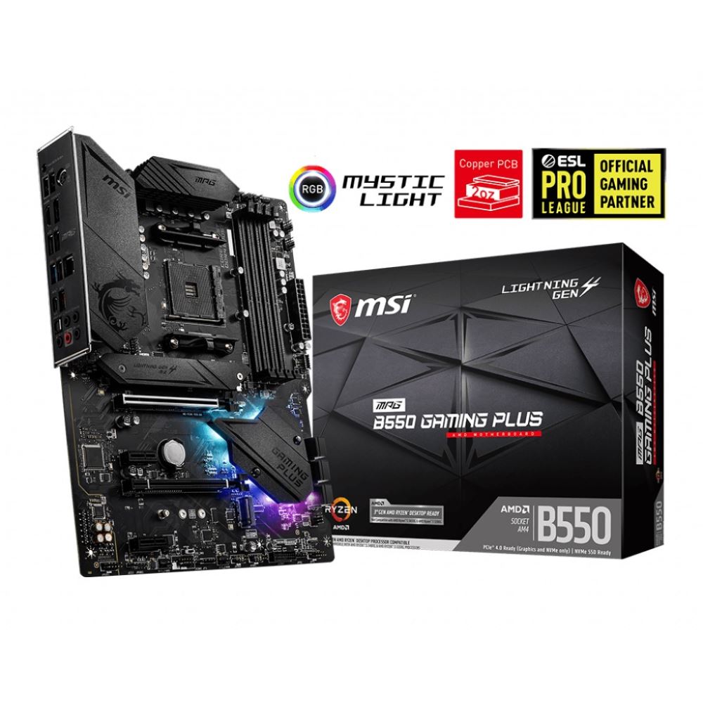 Msı Mpg B550 Gamıng Plus Am4 Ddr4 4400(Oc) Hdmı Dp M.2 Usb3.2 Rgb Atx