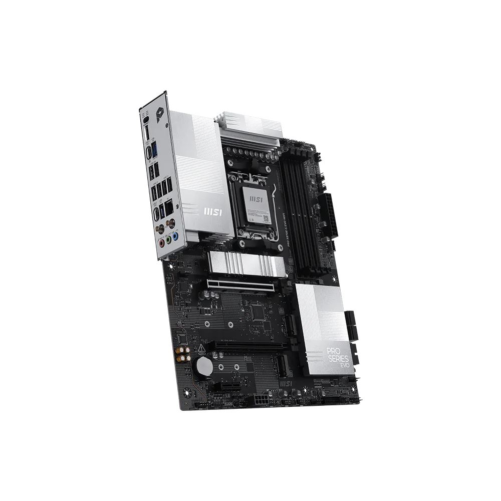 Msı Mb Pro X870e-S Evo Wıfı Am5 Ddr5 8200mhz(Oc) 3x M.2 Usb 40gbps  Type-C Dp Hdmı 5g Lan Wıfı 7 Rgb Atx