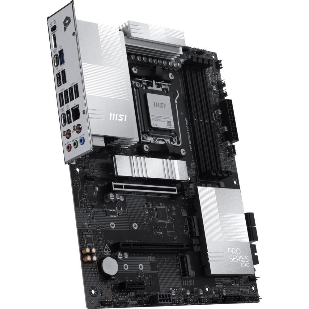 Msı Mb Pro X870e-S Evo Wıfı Am5 Ddr5 8200mhz(Oc) 3x M.2 Usb 40gbps  Type-C Dp Hdmı 5g Lan Wıfı 7 Rgb Atx