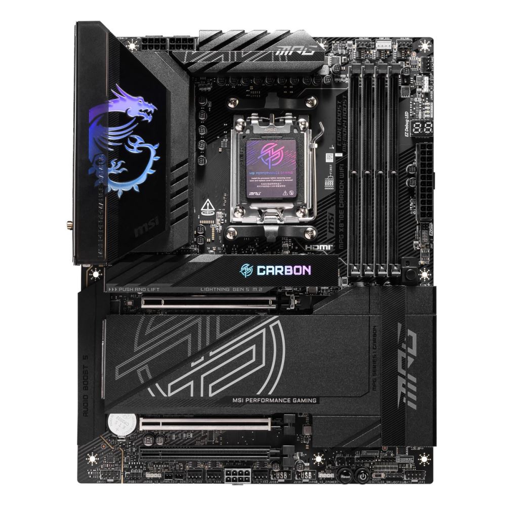 Msı Mpg X870e Carbon Wıfı Am5 Ddr5 8400mhz(Oc) Usb4 4x M.2 Hdmı 5g Lan 2.5g Lan Wıfı 7 Rgb Atx