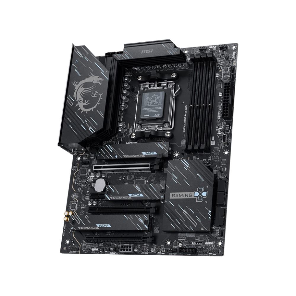 Msı X870e Gamıng Plus Wıfı Am5 Ddr5 8200mhz(Oc) 3x M.2  Usb 40gbps Hdmı Dp 5g Lan Wıfı 7 Rgb Atx