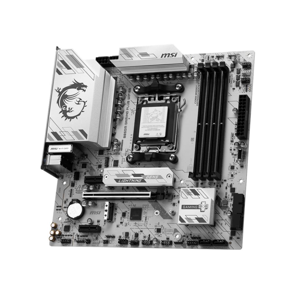Msı Mb B850m Gamıng Plus Wıfı6e Am5 Ddr5 8200mhz(Oc) Hdmı Dp 2x M.2 Usb 10gbs 2.5g Lan Wı-Fı 6e Matx