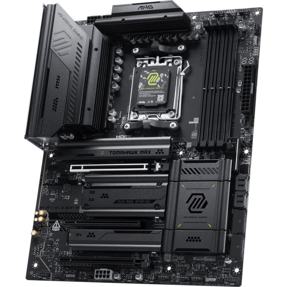 Msı Mb Mag X870e Tomahawk Max Wıfı Am5 Ddr5 8400mhz(Oc) Usb4 4x M.2 Hdmı  2x Type-C Dp 5g Lan Wıfı 7 Rgb Atx
