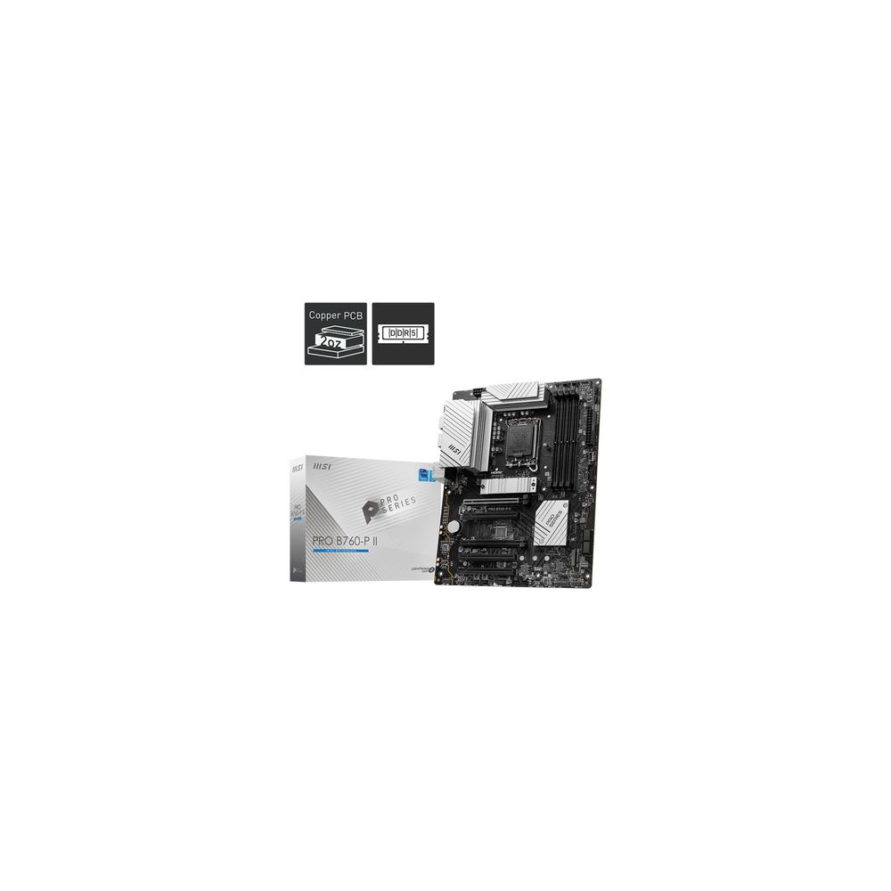 Msı Mb Pro B760-P Iı Soket 1700 Ddr5 7000(Oc) Pcı-E ,M.2 Usb3.2 Hdmı,Dp 1x 2.5g Lan Atx