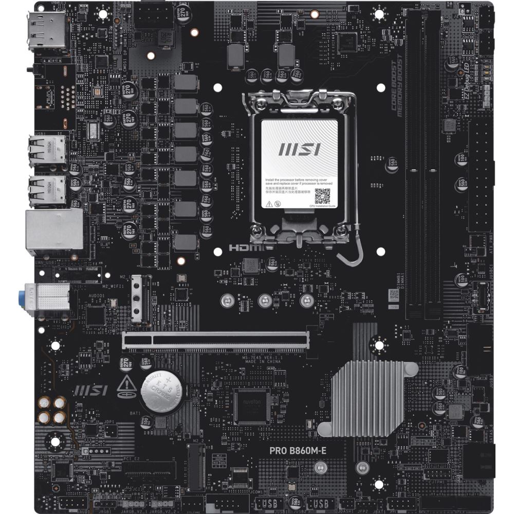 Msı Mb Pro B860m-E Soket 1851 Ddr5 9066mhz(Oc)  2xm.2 Hdmı Dısplay 5g Lan Matx