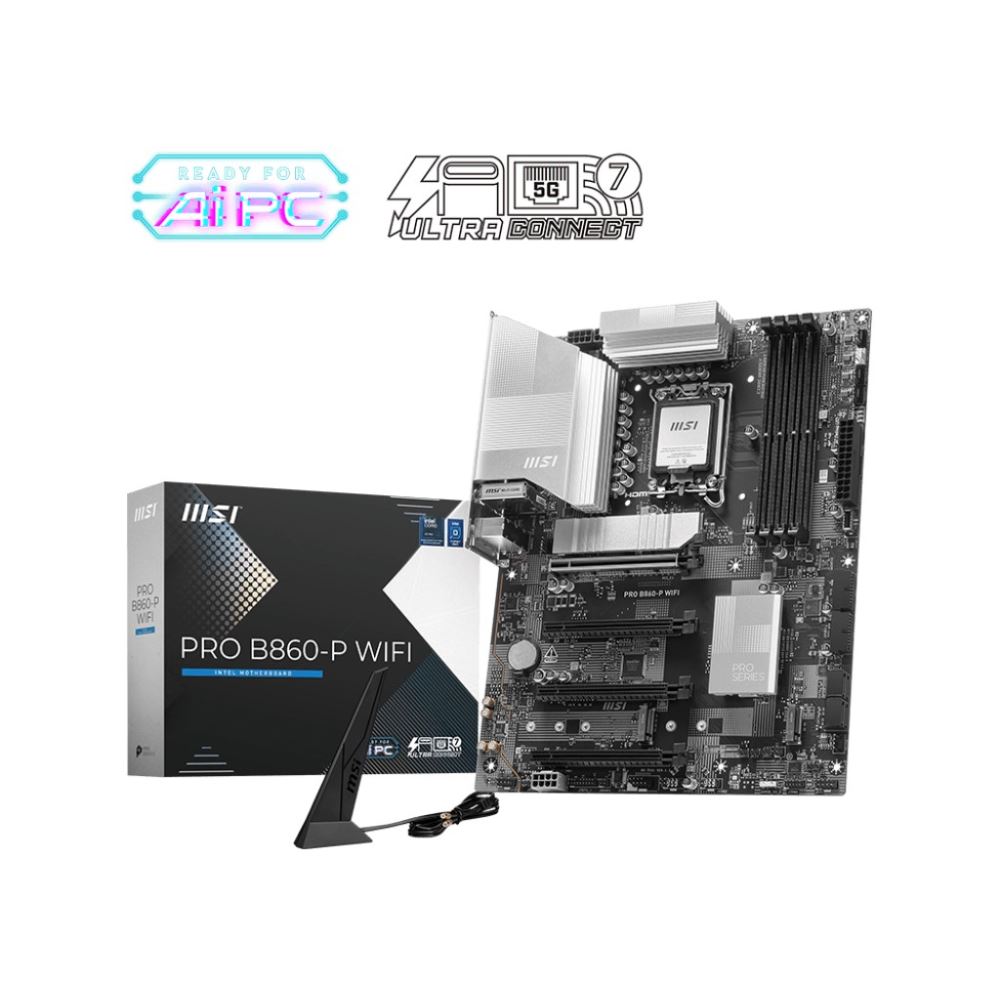 Msı Mb Pro B860-P Wıfı Soket 1851 Ddr5 8600mhz(Oc)  3xm.2 1x Tb4 Hdmı Dısplay 5g Lan Wıfı 7 Atx