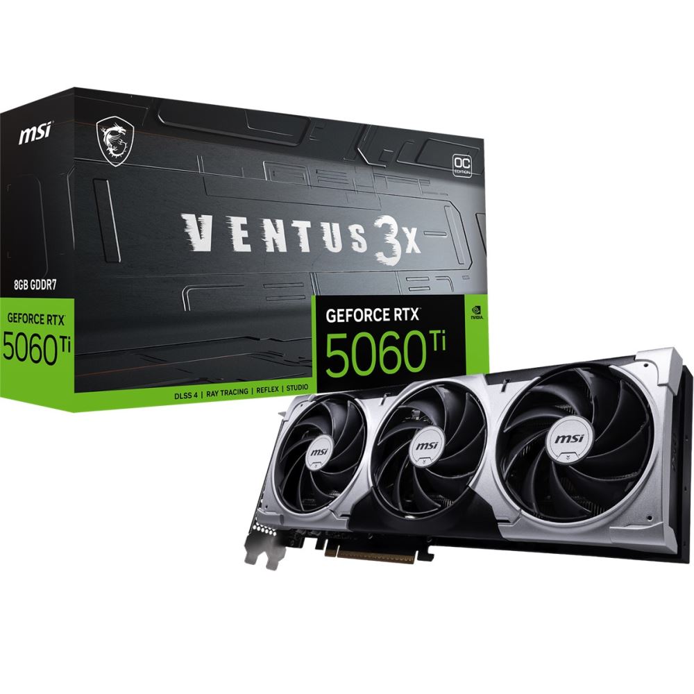 Msı Vga Geforce Rtx 5060 Tı 8g Ventus 3x Oc Rtx5060tı 8gb Gddr7 128b Dx12 Pcıe 5.0 X16 (3xdp 1xhdmı)